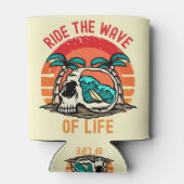 Ride the Wave of Life Surfing  | Motivational Sea 缶クーラー (裏面)