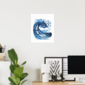 Ride the wave watercolor quote Poster ポスター (ホームオフィス)