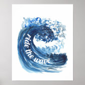 Ride the wave watercolor quote Poster ポスター (正面)