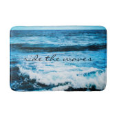 Ride the Waves引用文ハワイブルー海写真 バスマット (正面)