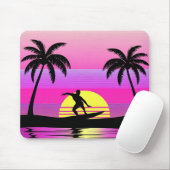 Ride the Waves – Purple Sunset Surf Mood Mouse Pad マウスパッド (マウス)
