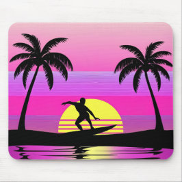 Ride the Waves – Purple Sunset Surf Mood Mouse Pad マウスパッド