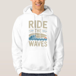 Ride the Waves Retro Surfboard Design パーカ