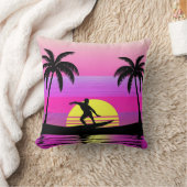 Ride the Waves – Sunset Surf Mood in Purple Tones クッション (ブランケット)