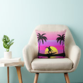 Ride the Waves – Sunset Surf Mood in Purple Tones クッション (椅子)