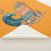 Ride the Waves Surfboard Illustration - Sunny Coas シェルパブランケット (3/4)