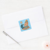 Ride the Waves" Surfing Summer Square Sticker スクエアシール (封筒)