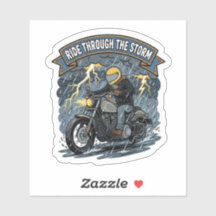 Ride Through The Storm Biker Motorcycle Vinyl 