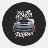 Ride With Honor Car Lover  ラウンドシール (正面)