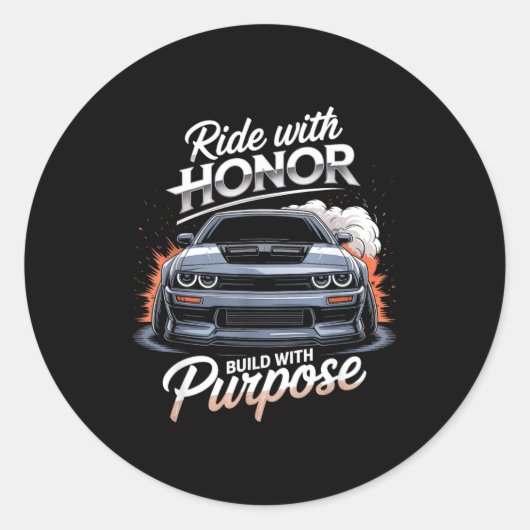 Ride With Honor Car Lover  ラウンドシール (正面)