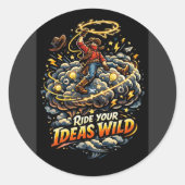 Ride your Ideas Wild ラウンドシール (正面)