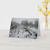 Rideau運河でスケートで滑ること カード (黄色い花)