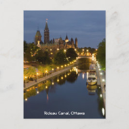 Rideau Canal and the Parliament建物at Night ポストカード