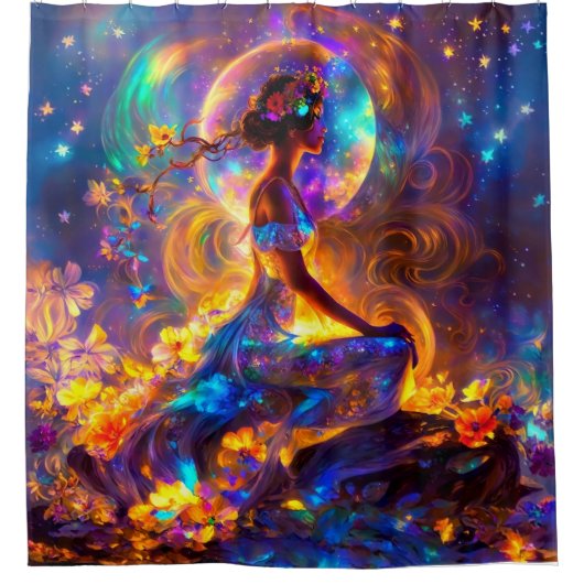 Rideau de bain Déesse Intérieure rainbow stars シャワーカーテン (正面)