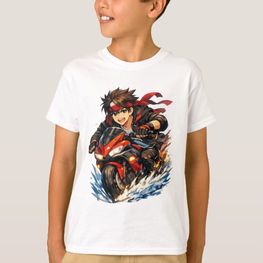 Rider Blaze Red Moto Splash Tシャツ (正面)
