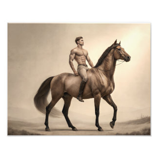 Rider of Legends - Horse Riding Hunk フォトプリント