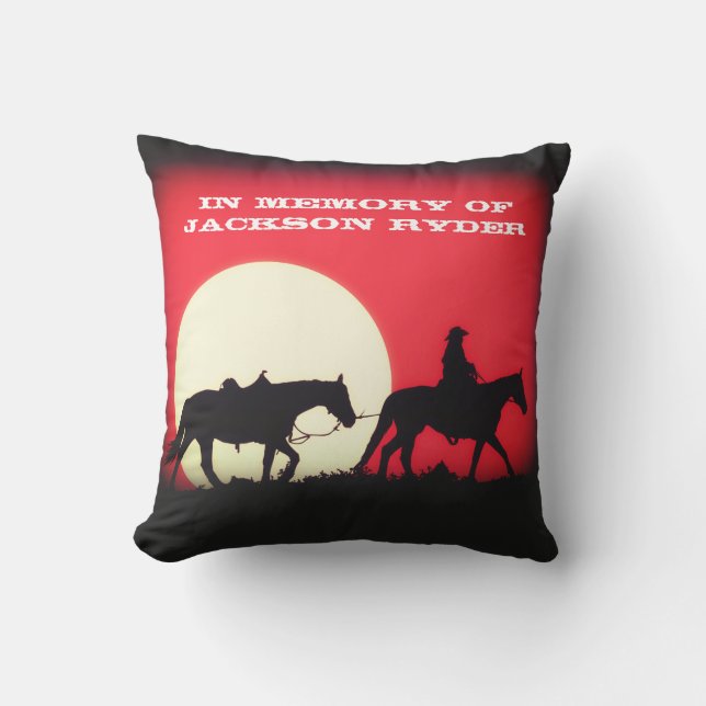 Riderless馬の記念物を導いているカウボーイ アウトドアクッション (正面)