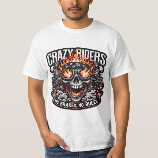 Riders 熱狂する - はっきりしたバイクもしくは自転車に乗る人スピリットグラフィックティー | tシャツ (正面)