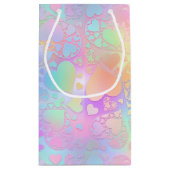 ridescent Pastel Heart Holographic Pattern スモールペーパーバッグ (裏面)
