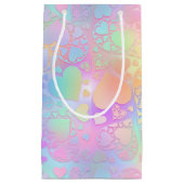 ridescent Pastel Heart Holographic Pattern スモールペーパーバッグ (正面)