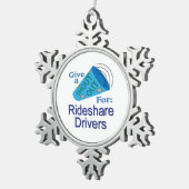 Rideshareのドライバーに大声で叫ぶ スノーフレークピューターオーナメント (右)