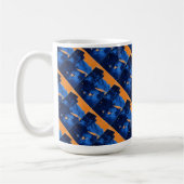 "Ridge 1凍ってい Blue on Orange Tiled"抽象芸術マグ コーヒーマグカップ (左)