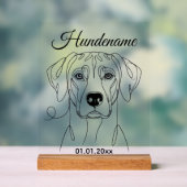 Ridgeback Dog Portrait Personalized Acrylic Print アクリルサイン (ニュートラル)