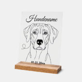 Ridgeback Dog Portrait Personalized Acrylic Print アクリルサイン (傾斜)