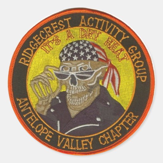 Ridgecrest HOGロゴ ラウンドシール (正面)