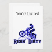 Ridinの汚れた土のバイクのライダー 招待状 (正面/裏面)