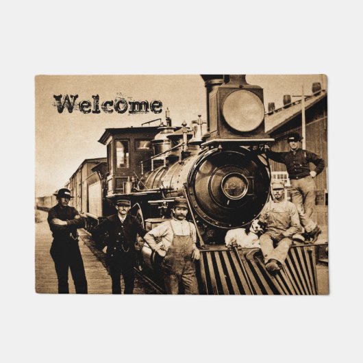 Ridinヴィンテージの鉄道機関車の乗組員を訓練する ドアマット (正面)