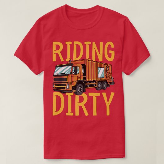 Riding Dirty - Trash Garbage Kids City Trash Truck Tシャツ (デザイン正面)