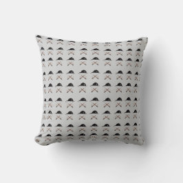 Riding helmet and crops Throw Pillow クッション