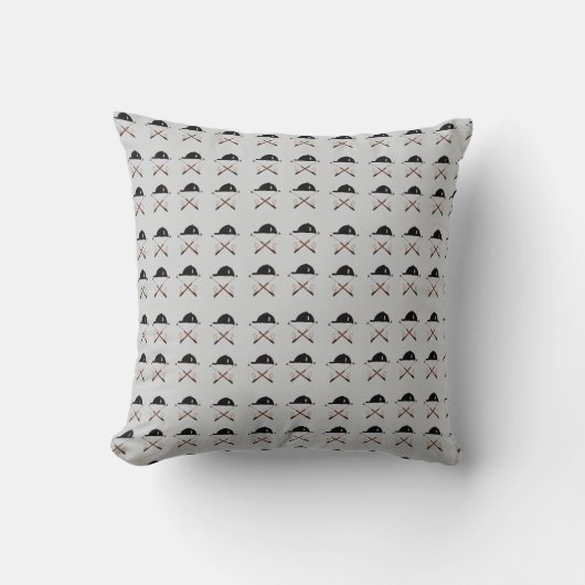 Riding helmet and crops Throw Pillow クッション (正面)