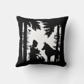 Riding Hood Watering Can Flowers wolf Forest クッション (裏面)
