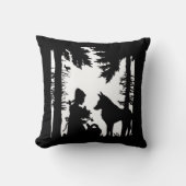 Riding Hood Watering Can Flowers wolf Forest クッション (正面)