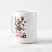 Riding Horseback Merry Christmas コーヒーマグカップ (正面左)