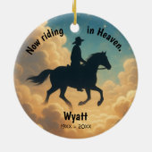 Riding in Heaven Personalized Christmas Ornament セラミックオーナメント (裏面)