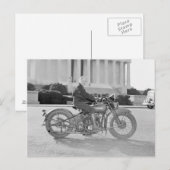 Riding Motorcycle 1937年女性 ポストカード (正面/裏面)