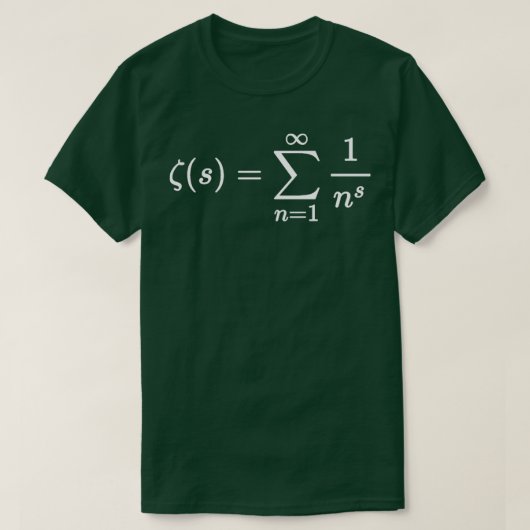 riemann zeta function dark version tシャツ (デザイン正面)
