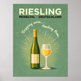 Riesling Green Vintage Travel ポスター