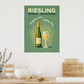 Riesling Green Vintage Travel ポスター (キッチン)