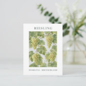 Riesling Mosel Vintage Green Floral ポストカード (スタンド正面)