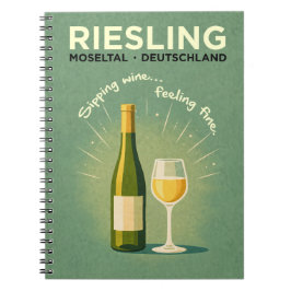Riesling Moseltal Deutschland Vintage Travel Art ノートブック