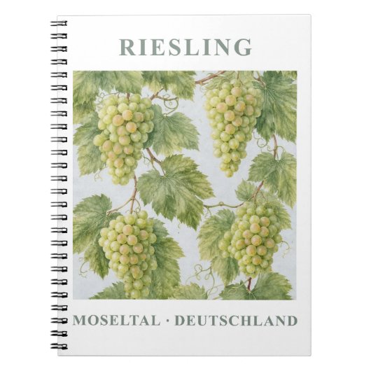 Riesling Moseltal Germany Vintage Travel Art ノートブック (正面)