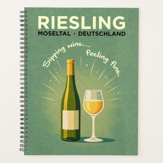 Riesling Moseltal Germany Vintage Travel Art プランナー手帳 (正面)