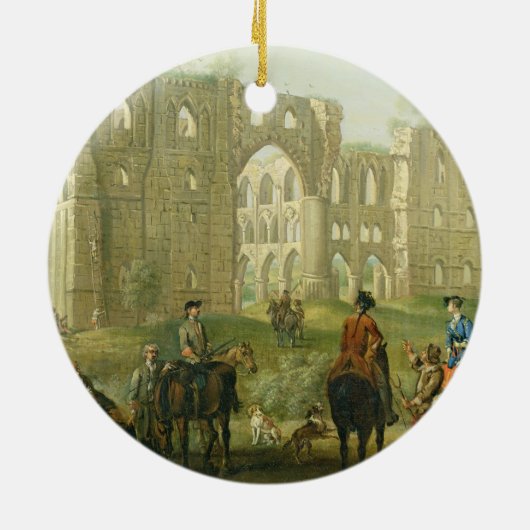 Rievaulxの大修道院、c.1の台なしによって休止しているライダー セラミックオーナメント (裏面)