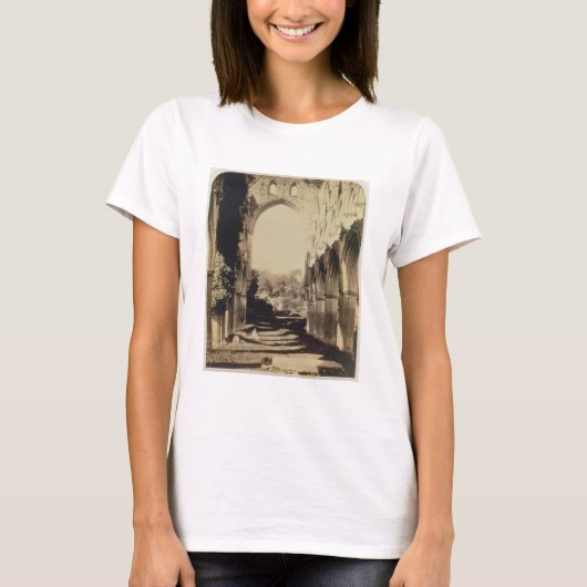 Rievaulx Abbey, North Yorkshire, 1854 （セピア写真） Tシャツ (正面)
