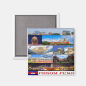 Rif, KHカンボジア，プノンペン，私は愛 マグネット (正面/裏面)