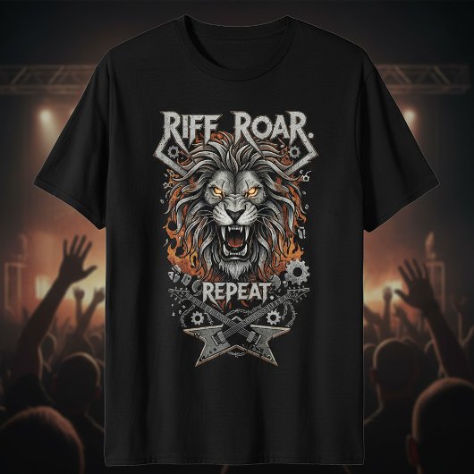 Riff. Roar. Repeat. Heavy Metal Music Tee Tシャツ